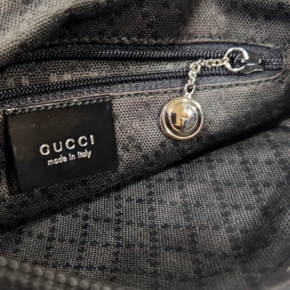 GUCCI Authentic Bamboo Black Classic Nylon Shoulder Bag 000 2058 0509 EUC!! - Picture 7 of 16